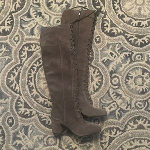 Franco Sarto Suede Knee High Boots with Heel Size 9